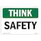 Signmission OSHA THINK Sign, Safety, 5in X 3.5in Decal, 3.5" W, 5" L, Landscape, Safety OS-TS-D-35-L-11872 - alternate 1